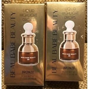 (2) Beau Babe Beauty Bronze Liquid Highlight Drops (.71 oz) New in box